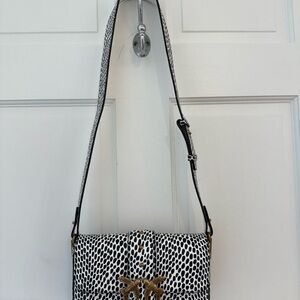 PINKO Love One Mini Slouchy Shoulder Bag (Dalmatian Print)